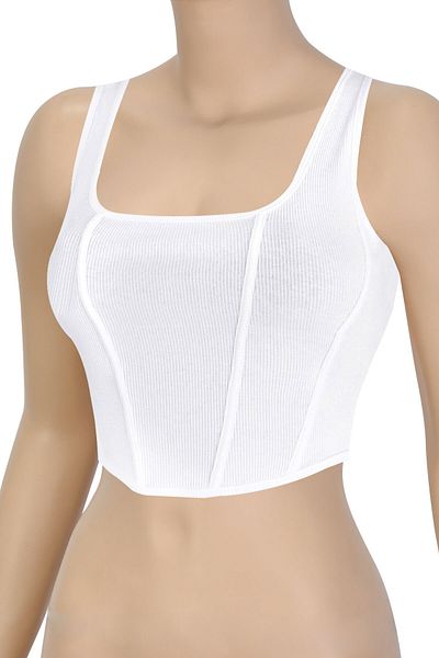 Öts Bustieră cu nervuri din bumbac, lycra, fără tampoane