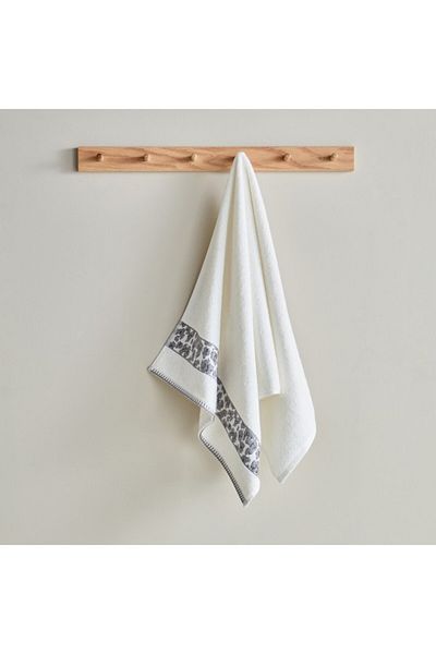 Home Box Opulence Leopard Border Jacquard Turkish Cotton Hand Towel 50x90 cm