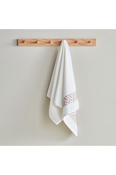 Home Box Opulence Serenity Border Jacquard Turkish Cotton Hand Towel 50x90 cm