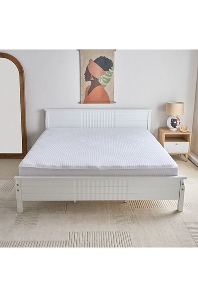 Home Box Hamilton Satin Stripe Super King Fitted Sheet 200x200+36 cm