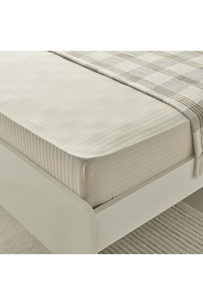 Home Box Hamilton Satin Stripe Olympic Queen Fitted Sheet 160x200+36 cm
