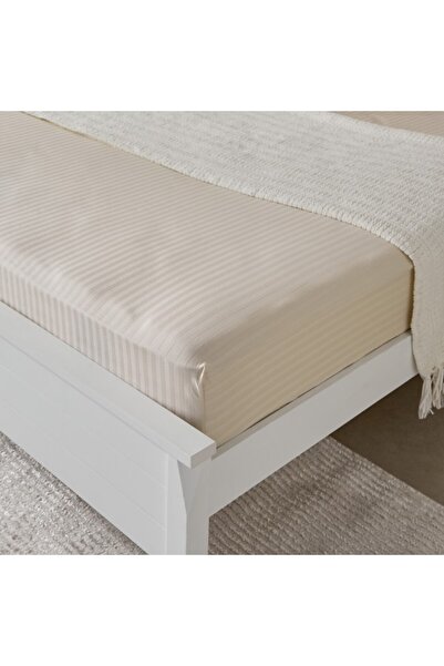 Home Box Hamilton Striped Satin Cotton King Fitted Sheet