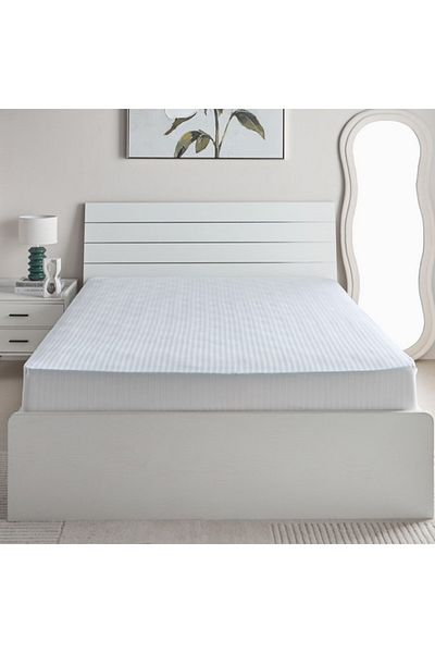 Home Box Hamilton Satin Stripe Olympic Queen Fitted Sheet 160x200+36 cm