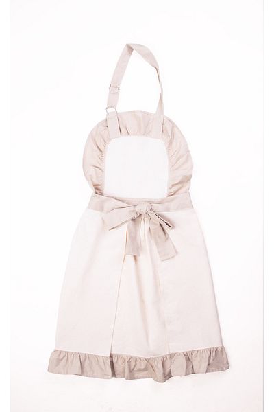 EMAYlab Mindy Pleated Vintage Kitchen Apron and Handle Set (with Adjustable Hanger)