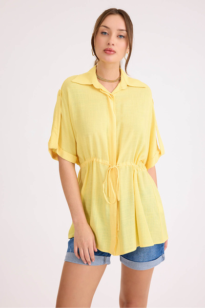 Vitrin Elastic Waist Off Shoulder Loose Blouse