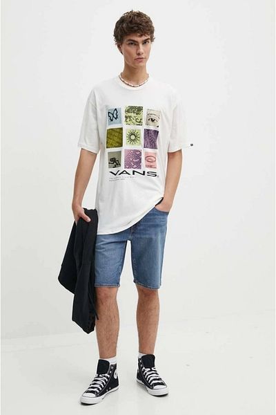 Vans Tricou alb pentru bărbați Cluster 66 marshmallow Vans