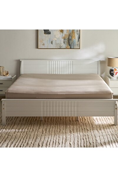 Home Box ملاءة سرير فاخرة من القطن 400TC مقاس كينج 180×200+40 سم