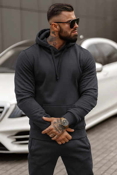 CMZ COLLECTİON Trening oversize cu glugă și buzunare cangur pentru bărbați