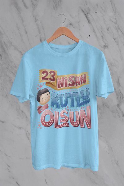 MYADA 23 aprilie Tricou pentru copii cu imprimeu graffiti Happy Day