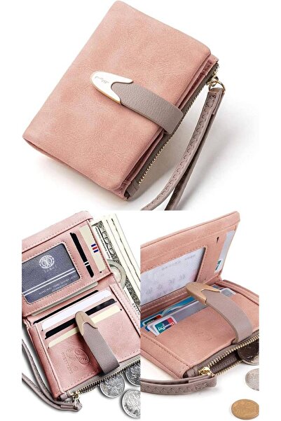 rinkadoll Küçük boy kaliteli süet deri yumuşak pratik cüzdan