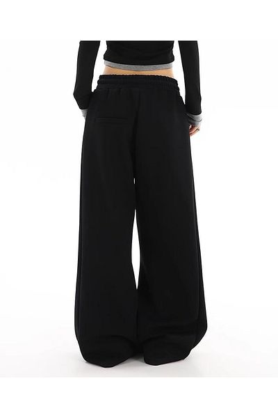 Gofeel Pantaloni de sport largi, brodați cu 3 fire