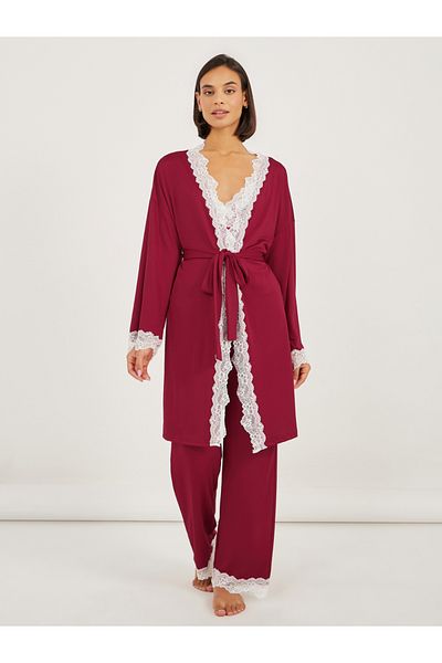 Styli Pack of 3 - Lace Trim Cami- Pyjama and Robe