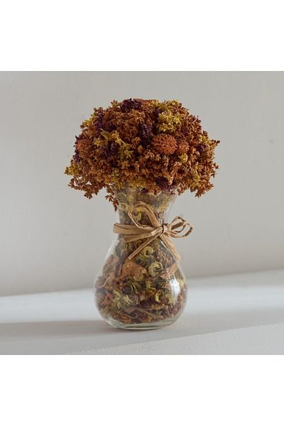 Home Box Caven Mixed Grass in Glass Vase with Potpourri 15x15x21 cm