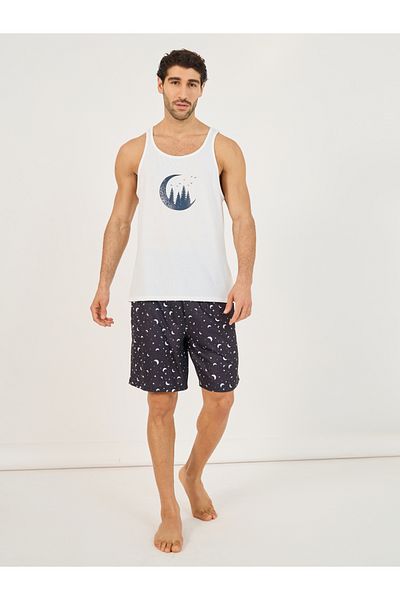Styli Moon Graphic Print Tank and Shorts Set