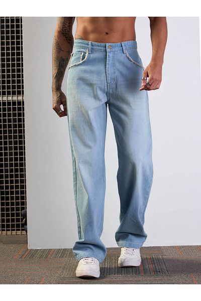 Mascln Sassafras By Styli Mid Rise Relaxed Fit Faded Baggy Jeans