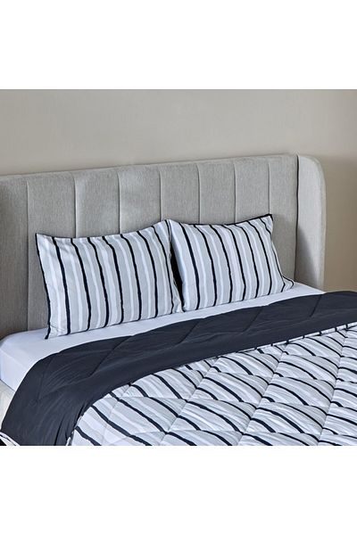 Home Box Madrid Akaa 3-Piece Microfiber King Reversible Comforter Set 220x240 cm