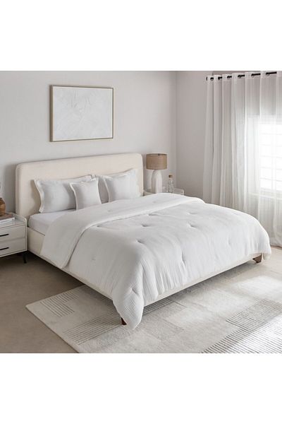 Home Box طقم لحاف كينج من الشاش من Whitebliss Elysian مكون من 5 قطع مقاس 220 × 240 سم