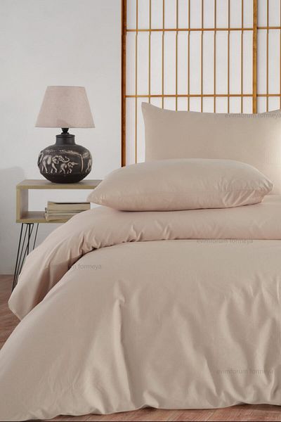 Formeya Spannbettlaken-Bettbezug-Set für Doppelbett, 100 % Baumwolle, 4 Farben