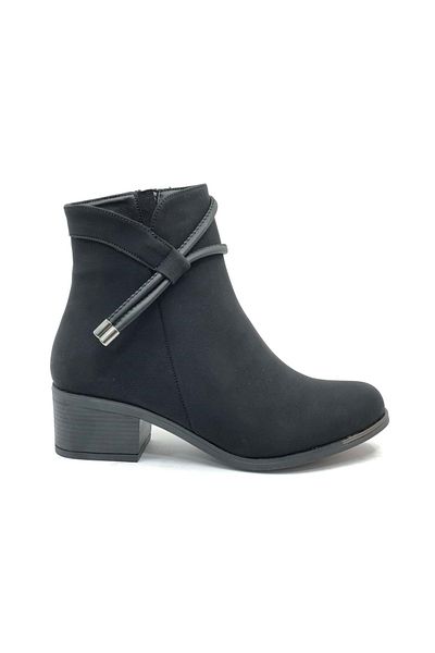 Kids Club Shoes Γυναικείες μπότες Fantazi Classic Mehtap χαμηλού κοψίματος - ΜΑΥΡΟ