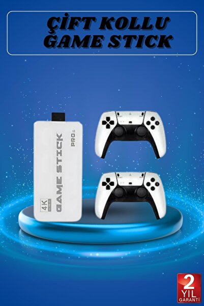 UCUZTEKNO Game Stick 4K Retro Çift Kollu Atari Oyunlari +20000 Oyunlu Konsol ...