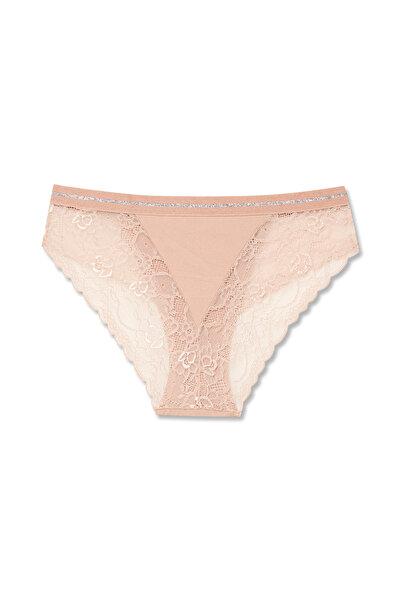 HNX Pachet de 2 chiloți de damă cu dantelă interlock cu detaliu cu elastic cu sclipici