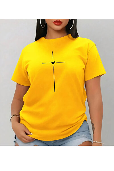 Wish BF Inimă cu imprimeu supradimensionat tricou