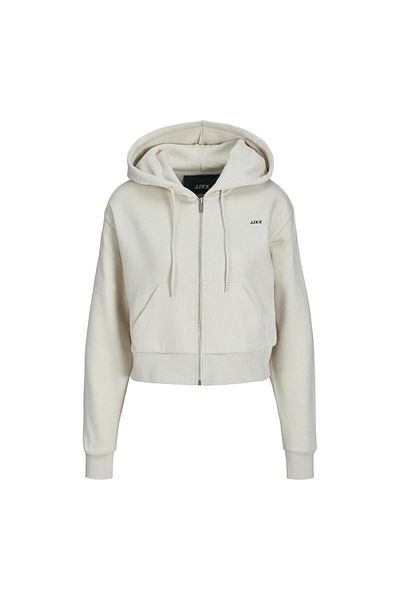 JJXX 12258450 Jxalfa - Beige Colored Jogging Hoodies with Every Logo Zip Detail