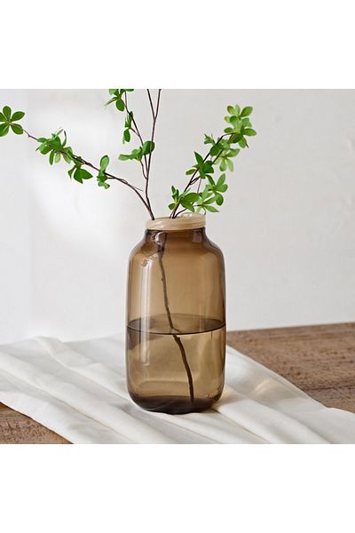 Home Box Reva Handmade Premium Glass Vase with Contorted Top 15x15x30 cm