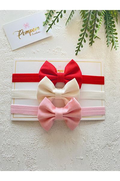 pempem bandana Baby Girl Linen Bow Bandana