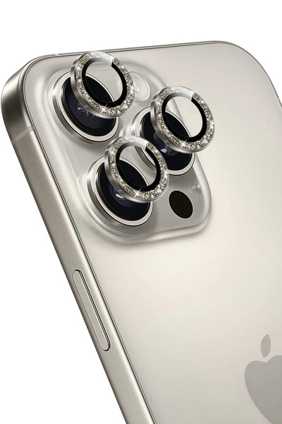 KeepHone Apple Iphone 15 Pro & Iphone 15 Pro Max Kamera Koruma Parlak Simli G...