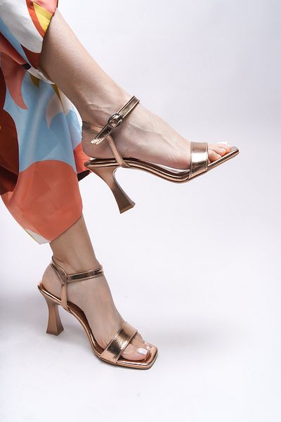 Riccon Pantofi cu toc pentru femei Eludynn Rose din piele lacuita - 0012348