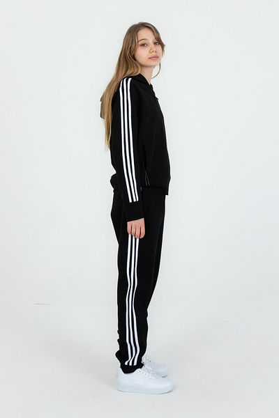 Black One Κοστούμι αθλητικής φόρμας για κορίτσια με κουκούλα με διπλή τσέπη με φερμουάρ
