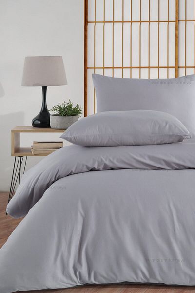 Formeya Spannbettlaken-Bettbezug-Set für Doppelbett, 100 % Baumwolle, 4 Farben