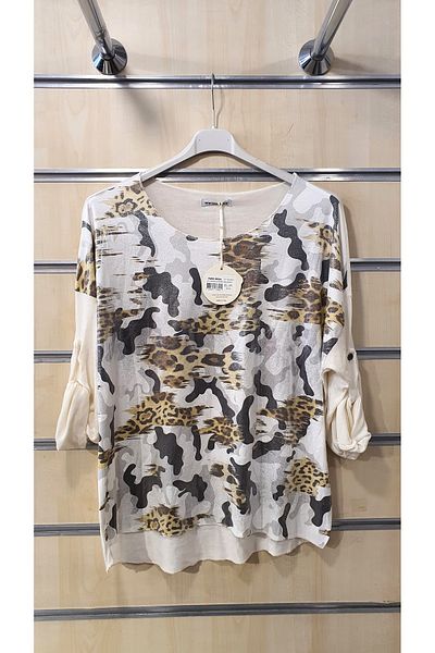 Park Moda ΜΟΤΙΦ ΚΑΜΟΥΦΛΑΖ ΓΥΑΛΙΣΤΕΡΗ ΙΤΑΛΙΚΗ ΜΠΛΟΥΖΑ