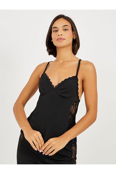 Styli Side Lace Insert Cami and Pyjama Set