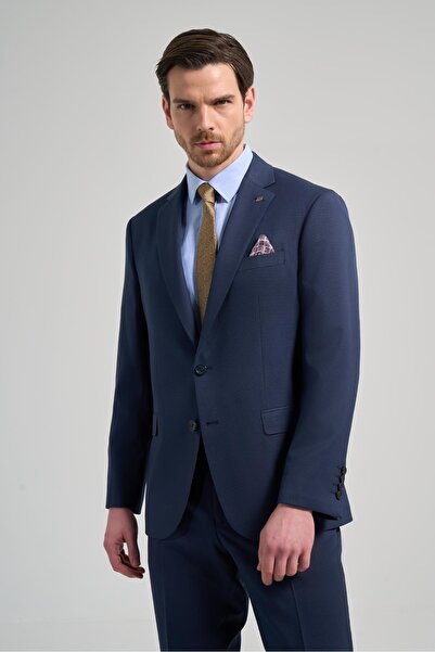 İmza Kendinden Desenli Bez Ayağı Mono Yaka Tam Astar Esnek 4 Drop Comfort Fit Takım Elbise 1001250169