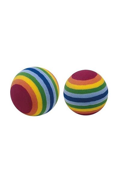 Ferplast Pa 5404 Rainbow - 2 Pieces Rubber Ball Cat Toy