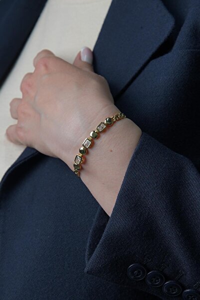 FRNCH Zirkon Taşlı Altın Renk Kadın Bileklik FRJ12440-3440-G