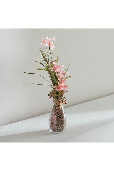 Home Box Caven Butterfly Flower in Glass Vase with Potpourri 11x10x35 cm
