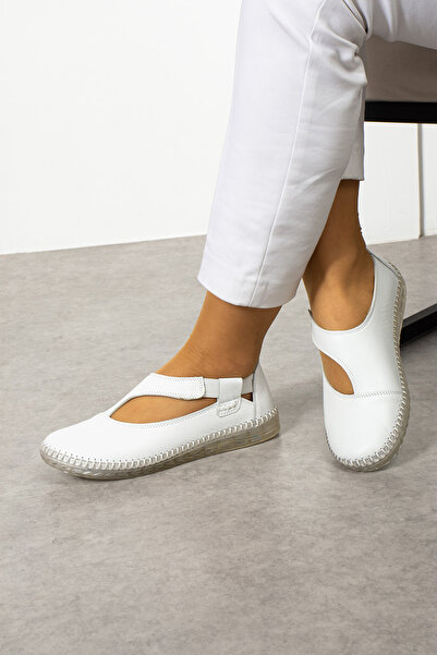 MERVESTORE حذاء راقصة الباليه موديل من الجلد الطبيعي