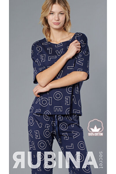Rubina Secret %100 Pamuk Kadın Pijama Takımı - Oversize 4 mevsim [2025- SPRING]