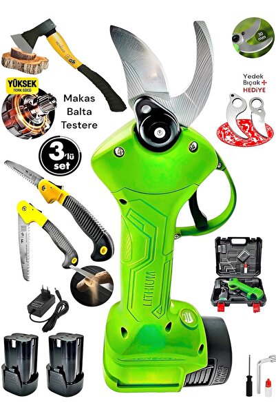 OG GERMANY STEEL ALMAN 2120Rpm ŞARJLI DAL BUDAMA BAĞ MAKASI ÇİFT AKÜLÜ BALTA ...