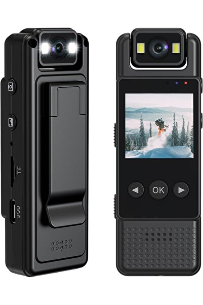 Aırstorr Küçük Giyilebilir 1080P HD WiFi Bağlantı 180 Derece Dönebilen Lens 1...