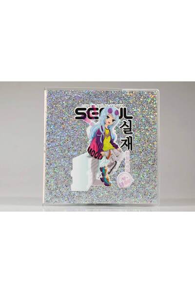 4nio СІРИЙ З СИМВОЛАМИ СЕУЛ МАЛИЙ ЗАПИСНИК