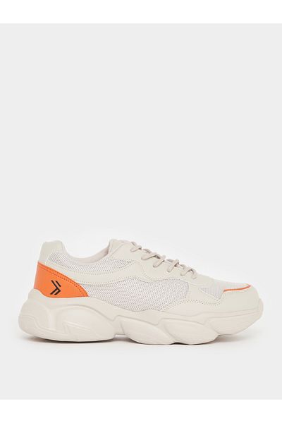 Styli Contrast Panel Chunky Sole Lace Up Sneakers