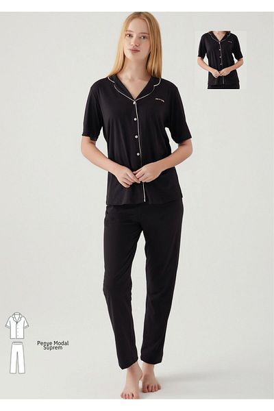 Pierre Cardin Women's Modal Cotton Pajamas Set - Shirt Neck, Short Sleeve, Boxed Wvt.S.L.6E8T.
