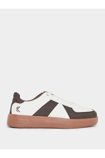 Styli Court Shoes Lace Up Color Block Sneakers