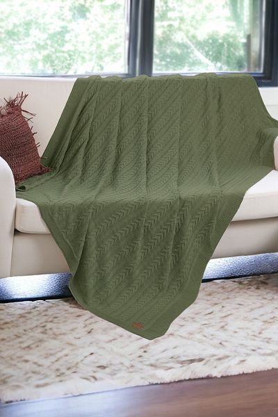DALİSA Mathilda Knitted Soft Sofa Shawl, Lightweight Tv Blanket for Home Use