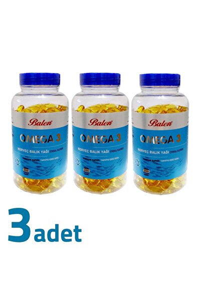 Balen Omega 3 Norveç Balık Yağı 1380mg X 200 Kapsül X 3 Kutu