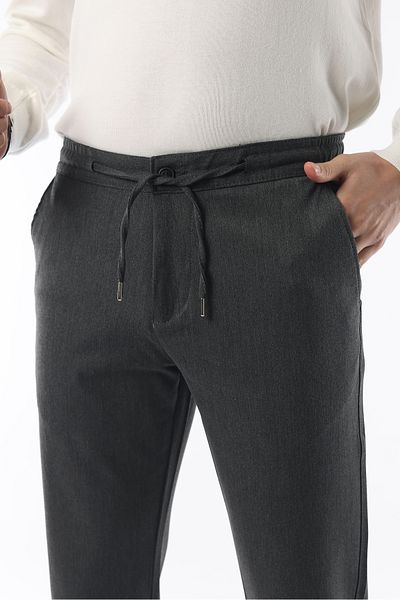 İDS COLLECTİON Pantaloni confortabili sezonieri din lycra antracit Slimfit Jogger